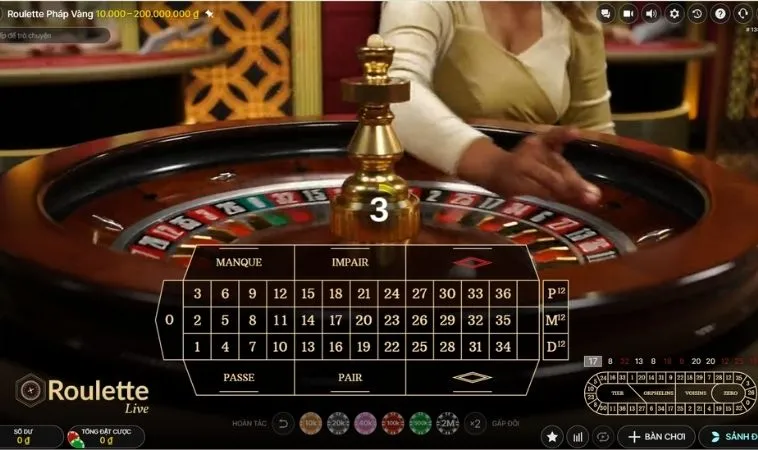 Giao diện đặt cược Roulette Cổng Game SunWin